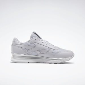 Reebok Classic Leather Turnschuhe Damen - Grau/Silber Metal/Weiß - DE 346-HFC